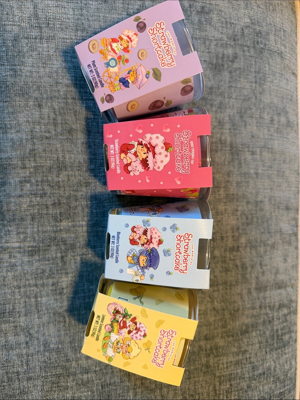 Strawberry Shortcake Scented Candle - Pink, Blue, Yellow & Purple Assortment